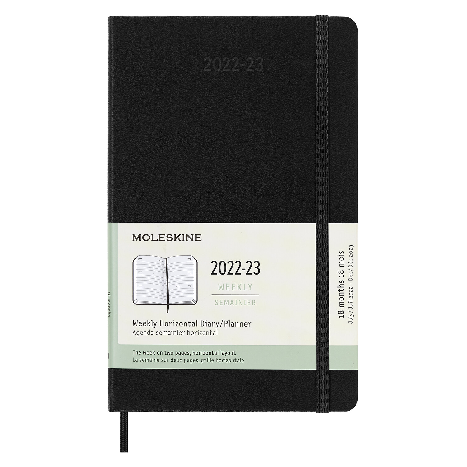 Moleskine 2023 Weekly Horizontal Planner, 18m, Large, Black, Hard Cover (5 X 8.25) (Other)