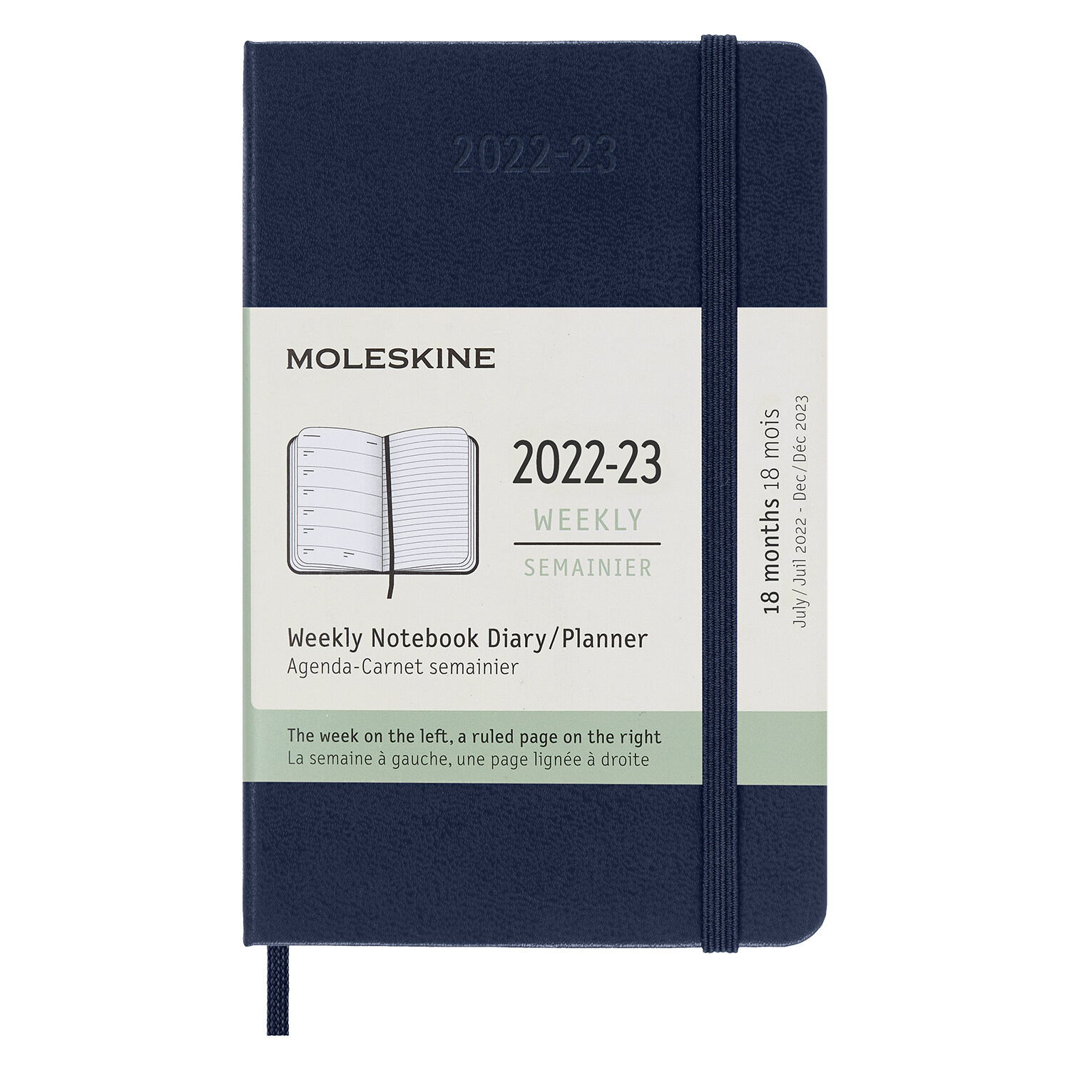 Moleskine 2023 Weekly Notebook Planner, 18m, Pocket, Saphire Blue, Hard Cover (3.5 X 5.5) (Other)