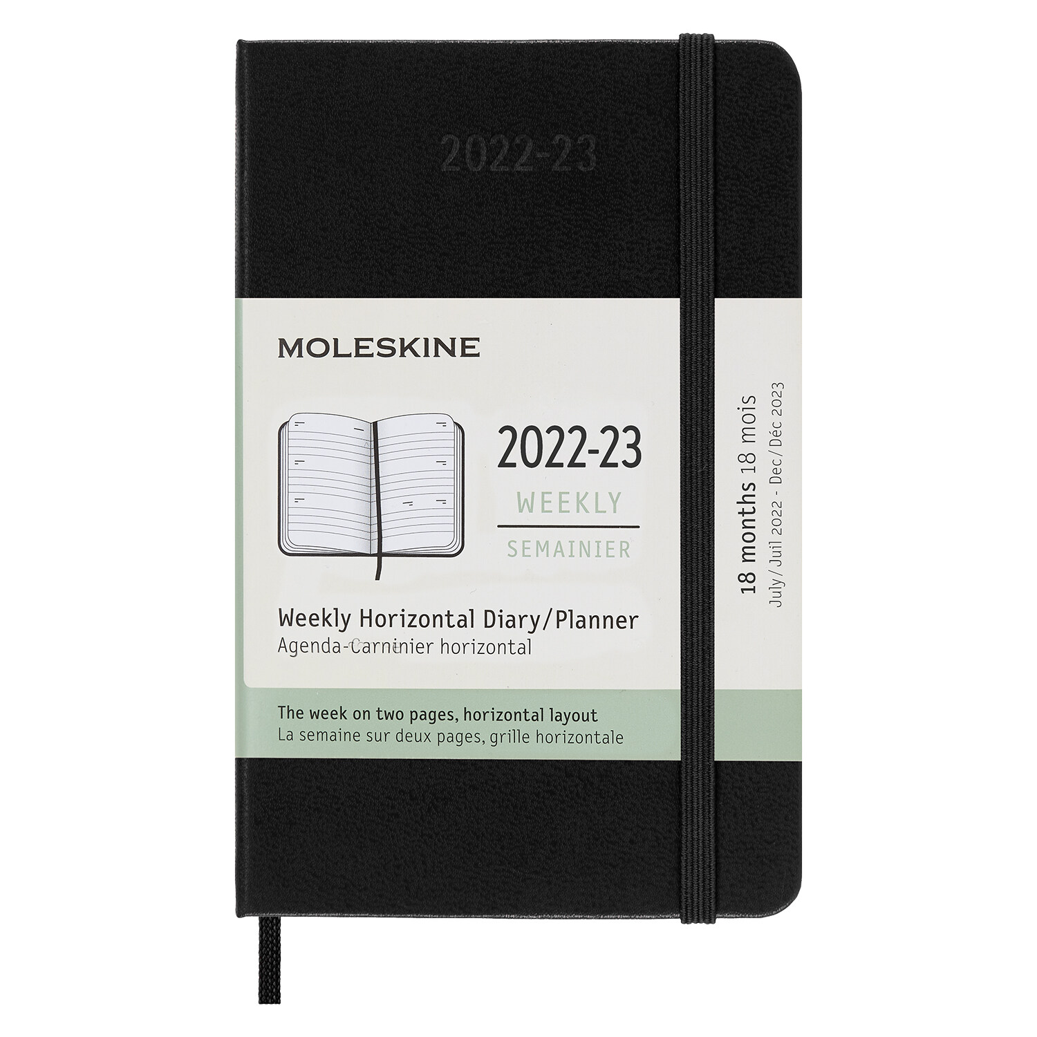 Moleskine 2023 Weekly Horizontal Planner, 18m, Pocket, Black, Hard Cover (3.5 X 5.5) (Other)