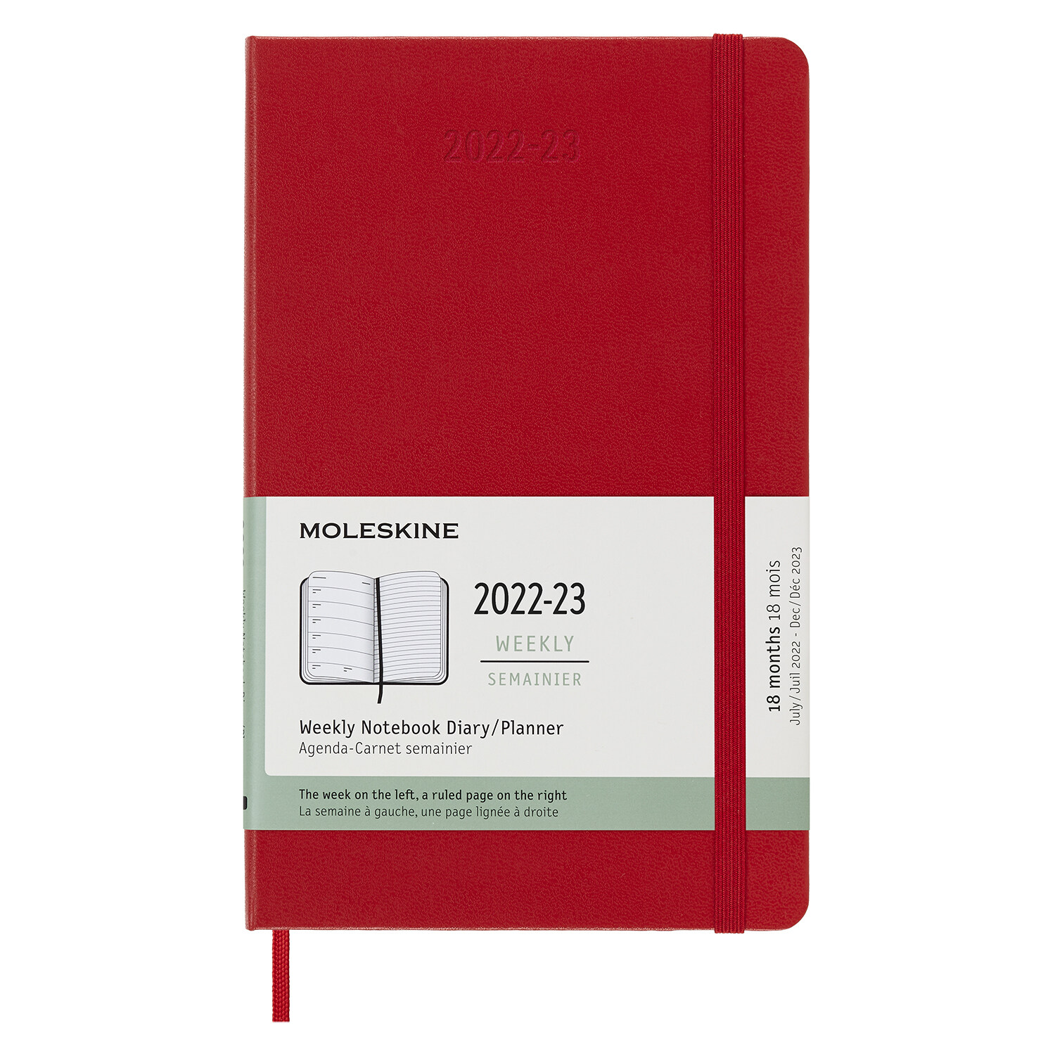 Moleskine 2023 Weekly Notebook Planner, 18m, Large, Scarlet Red, Hard Cover (5 X 8.25) (Other)