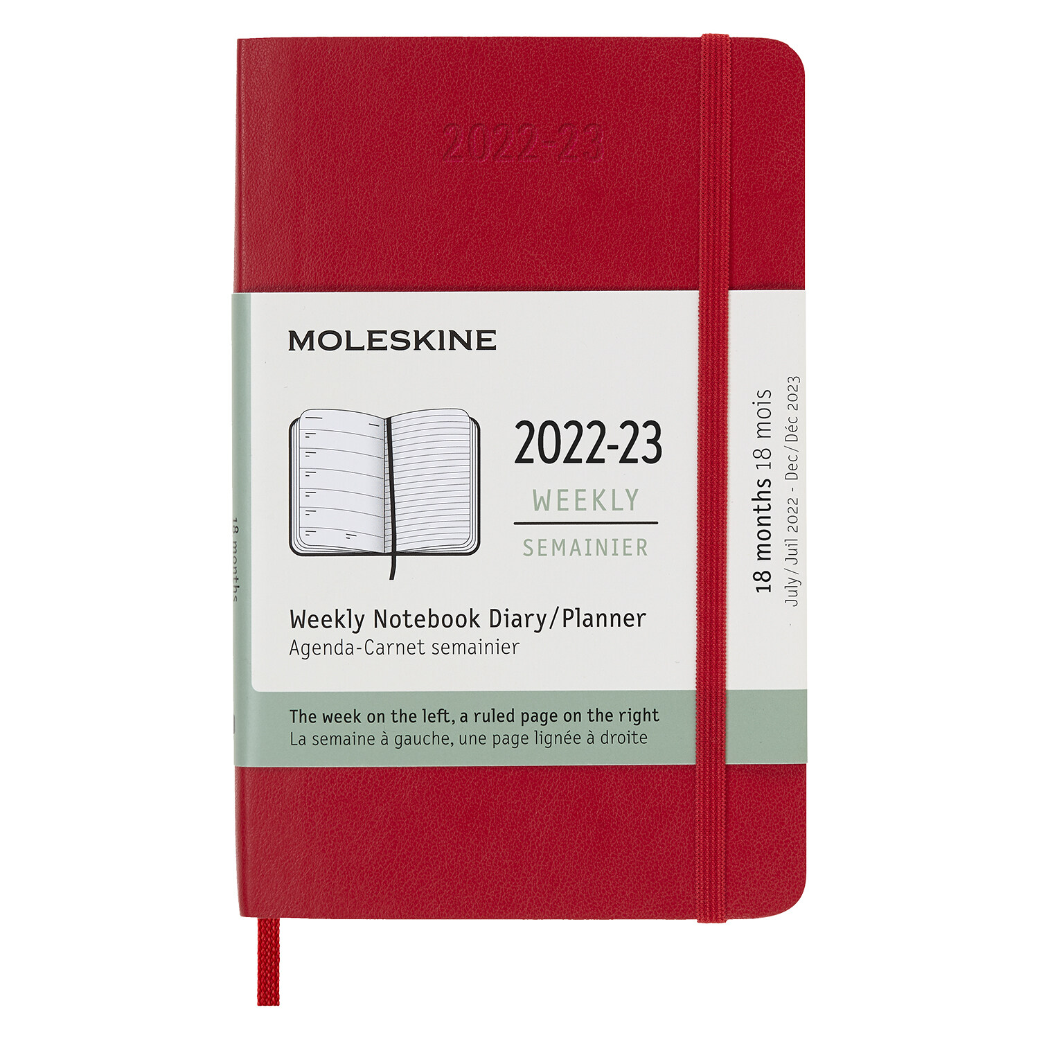 Moleskine 2023 Weekly Notebook Planner, 18m, Pocket, Scarlet Red, Soft Cover (3.5 X 5.5) (Other)