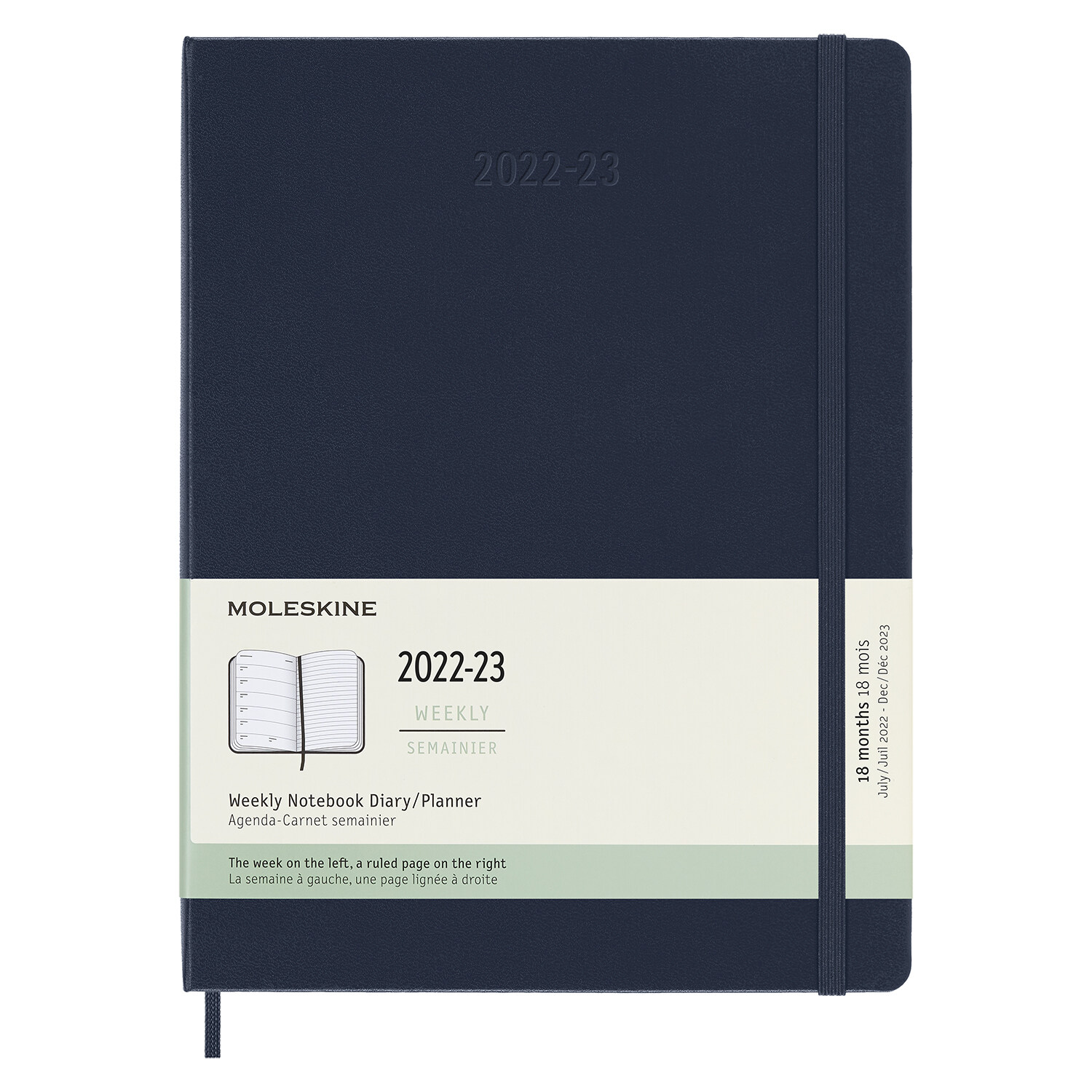Moleskine 2023 Weekly Notebook Planner, 18m, Extra Large, Saphire Blue, Hard Cover (7.5 X 10) (Other)