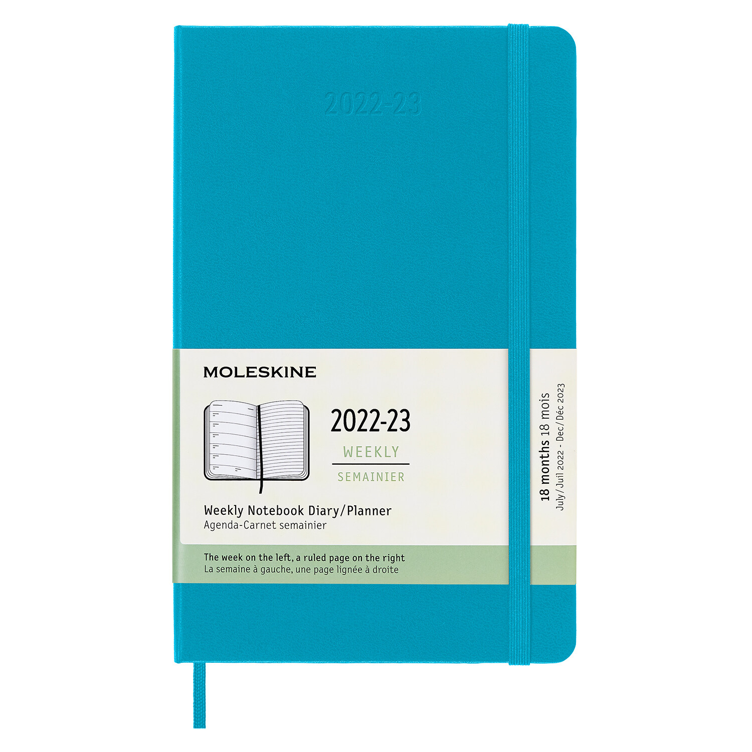 Moleskine 2023 Weekly Notebook Planner, 18m, Large, Manganese Blue, Hard Cover (5 X 8.25) (Other)