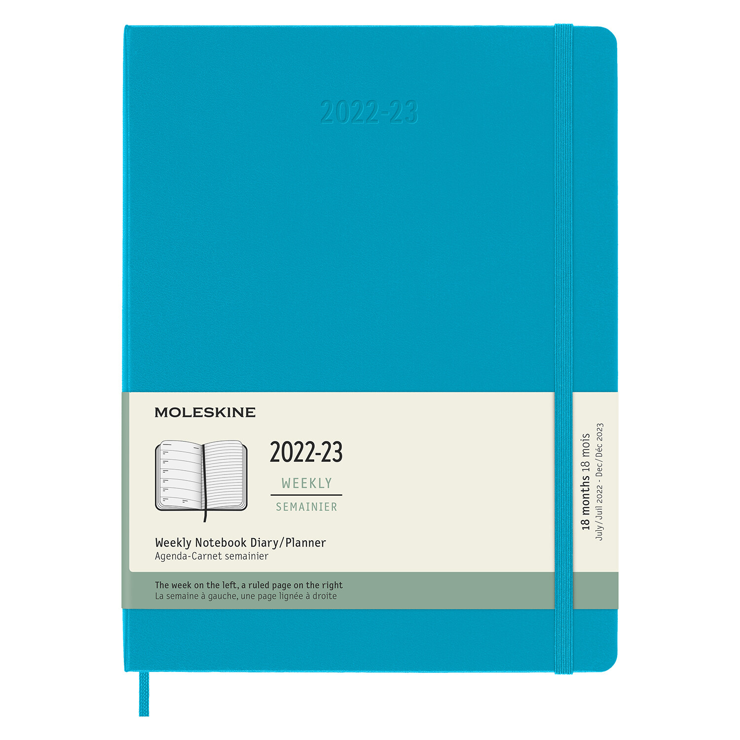 Moleskine 2023 Weekly Notebook Planner, 18m, Extra Large, Manganese Blue, Hard Cover (7.5 X 10) (Other)