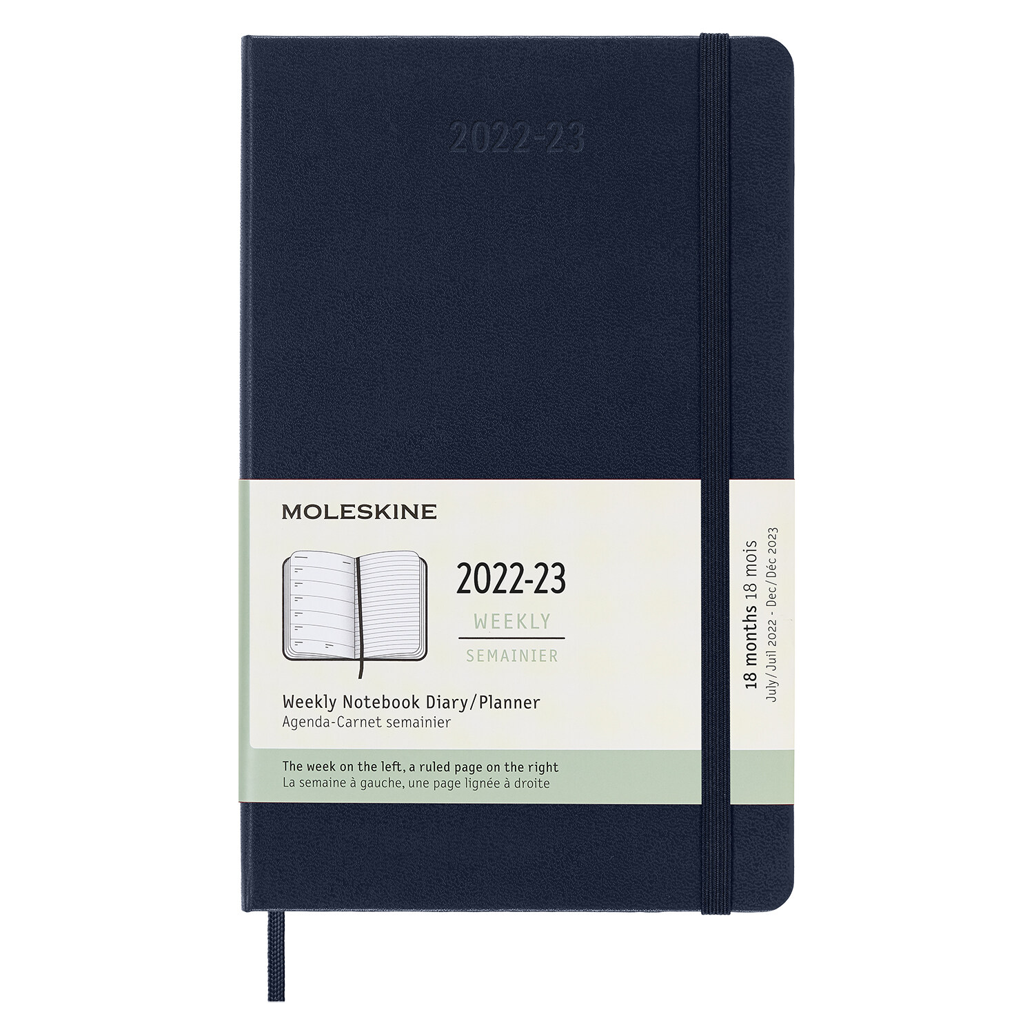 Moleskine 2023 Weekly Notebook Planner, 18m, Large, Saphire Blue, Hard Cover (5 X 8.25) (Other)