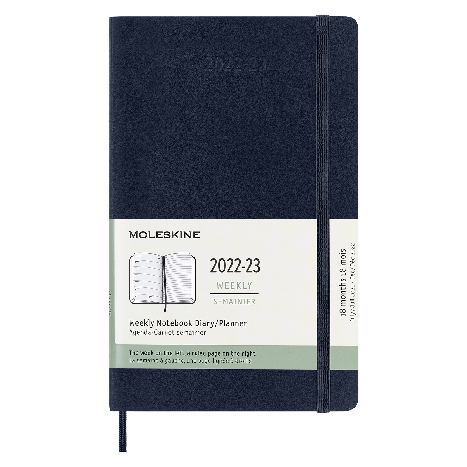 Moleskine 2023 Weekly Notebook Planner, 18m, Large, Saphire Blue, Soft Cover (5 X 8.25) (Other)