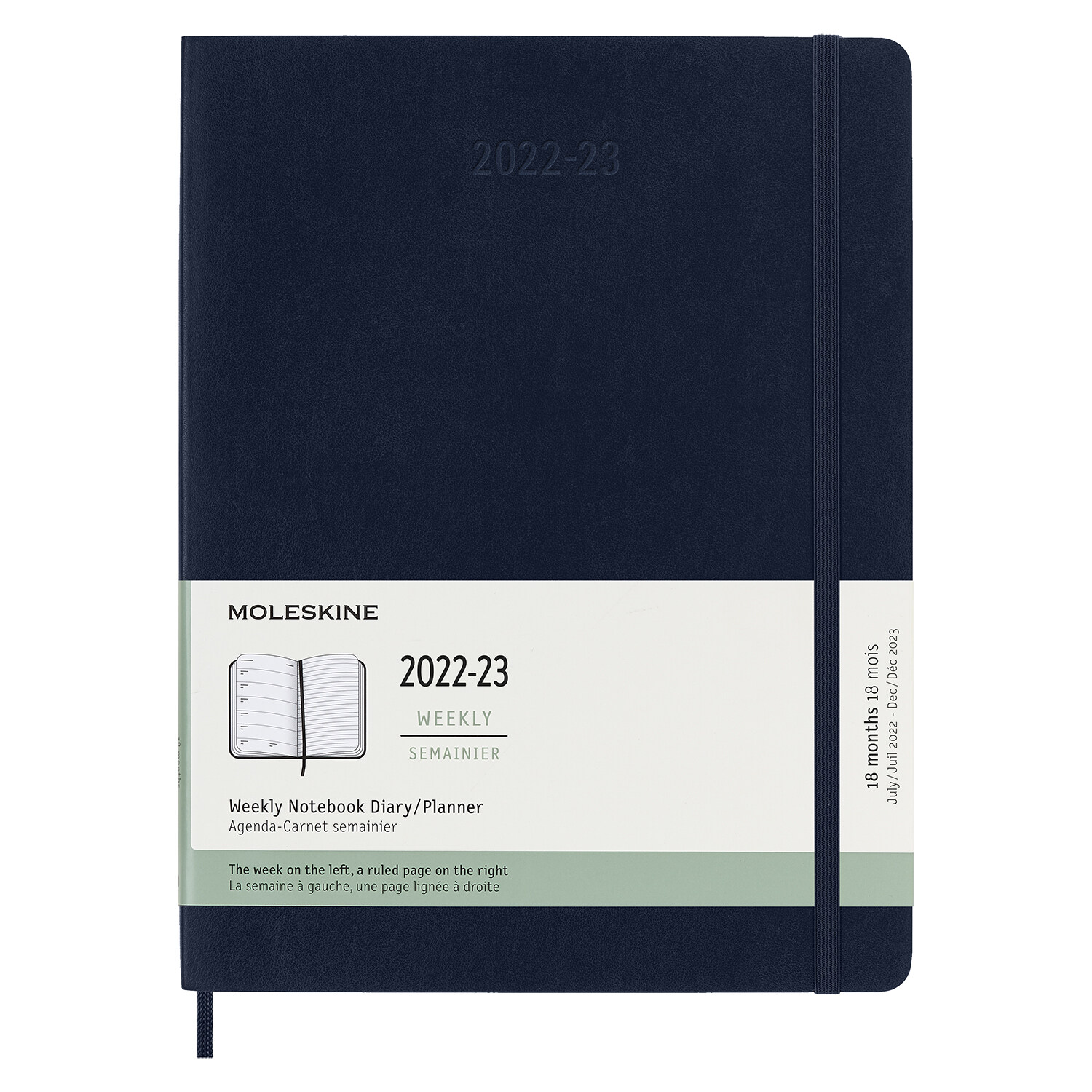 Moleskine 2023 Weekly Notebook Planner, 18m, Extra Large, Saphire Blue, Soft Cover (7.5 X 10) (Other)