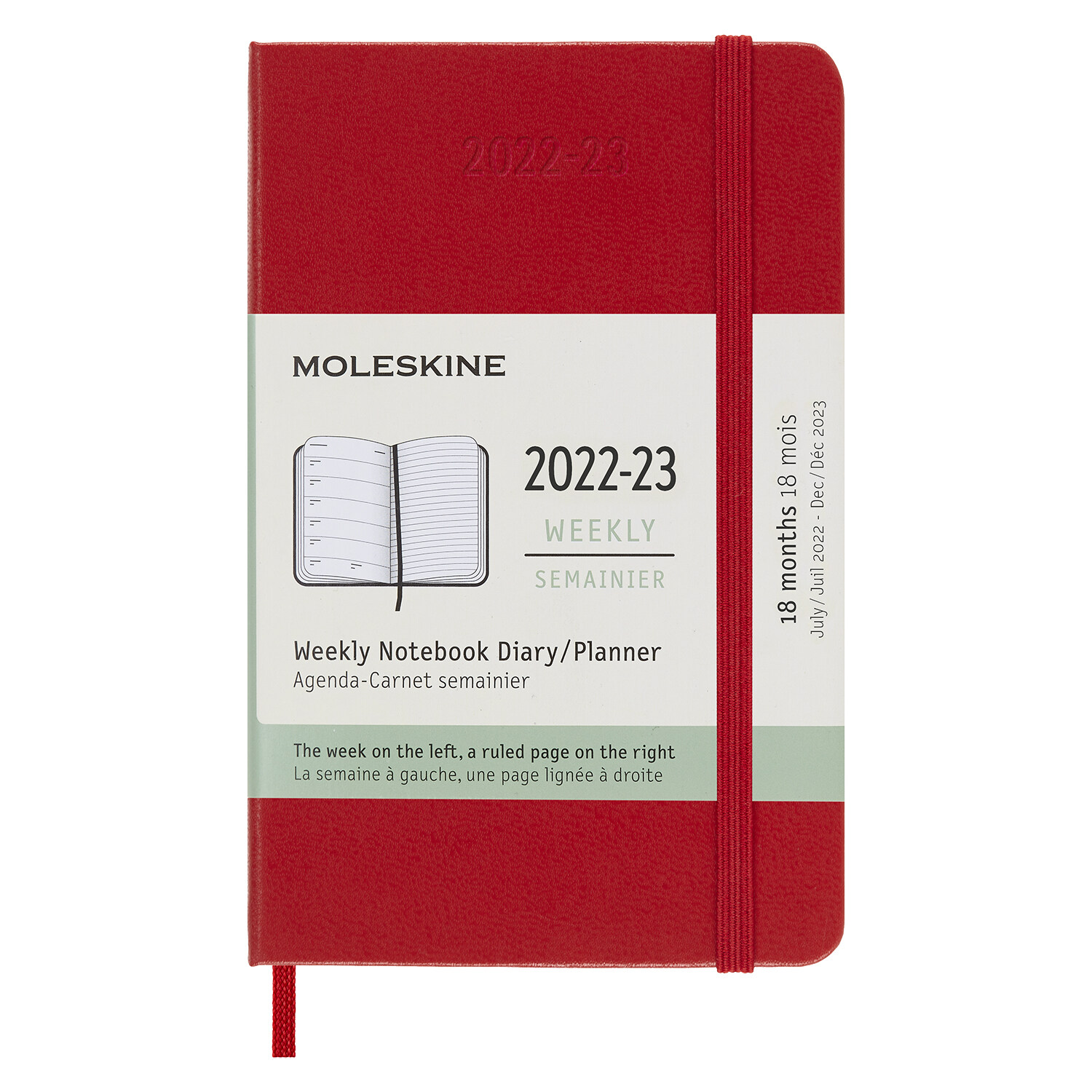 Moleskine 2023 Weekly Notebook Planner, 18m, Pocket, Scarlet Red, Hard Cover (3.5 X 5.5) (Other)
