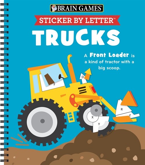 Brain Games - Sticker by Letter: Trucks (Spiral)