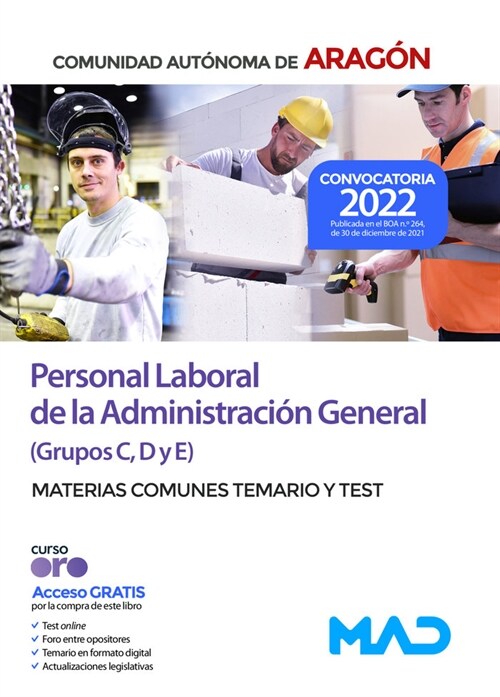 PERSONAL LABORAL GRUPOS C D Y E ADMINISTRACION ARAGON TEMARI (Book)