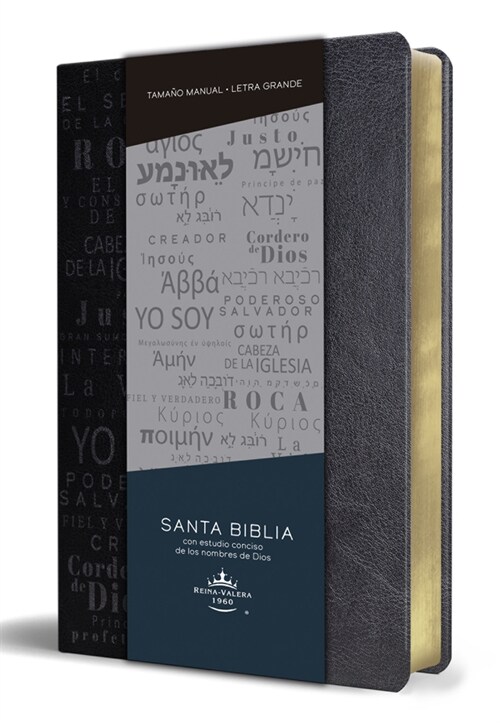 Biblia Rvr60 Letra Grande Tama? Manual, Simil Piel Negro Con Nombres de Dios / Spanish Bible Rvr60 Handy Size Large Print Leathersoft Black with Name (Paperback)