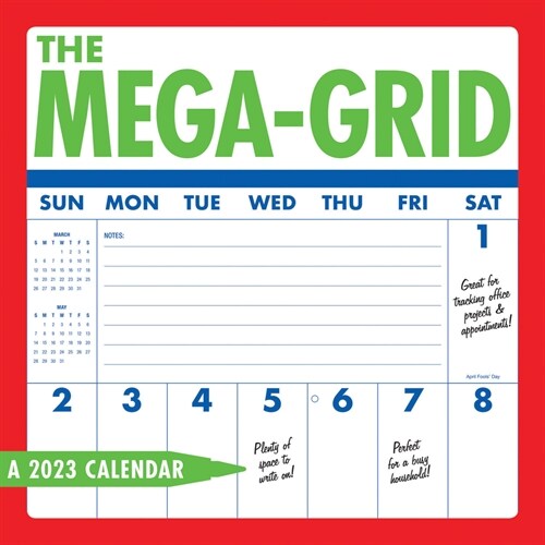 2023 Mega Grid Large Format Wall Calendar (Wall)