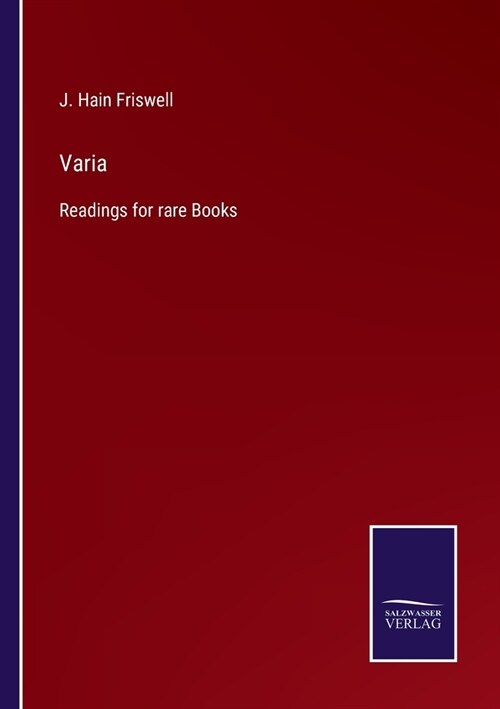 Varia: Readings for rare Books (Paperback)