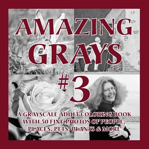 Amazing Grays #3: A Grayscale Adult Coloring Book with 50 Fine Photos of People, Places, Pets, Plants & More (Paperback)