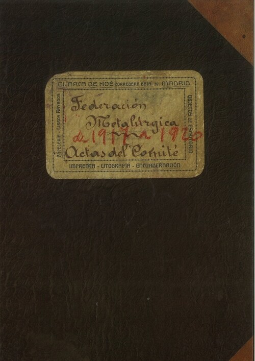 FEDERACION METALURGICA 1917-1920 ACTAS DEL COMITE TOMO 2 (Book)