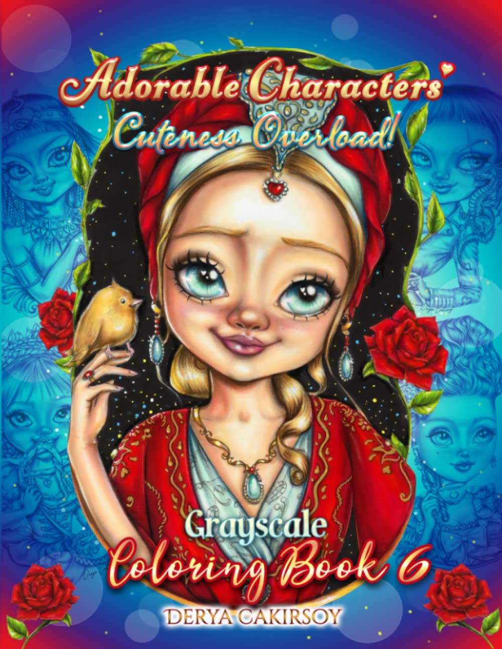 Adorable Characters Cuteness Overload Grayscale Coloring Book 6 (Paperback)