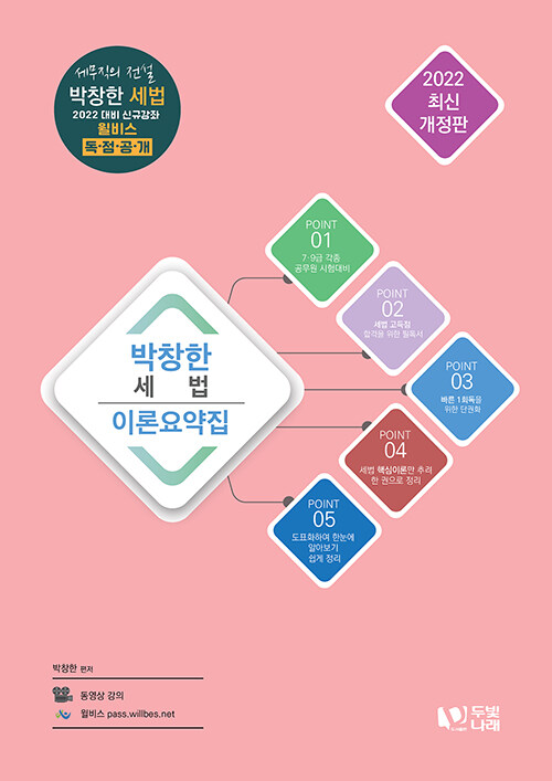 [중고] 2022 박창한 세법 이론요약집