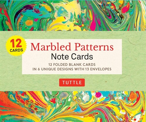 Marbled Patterns Note Cards - 12 Cards: In 6 Designs with 13 Envelopes (Card Sized 4 1/2 X 3 3/4) (Other)