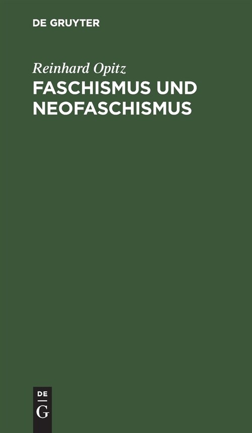 Faschismus und Neofaschismus (Hardcover, Reprint 2021)