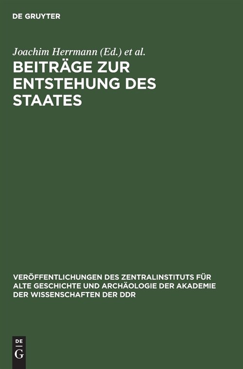 Beitr?e zur Entstehung des Staates (Hardcover, Reprint 2021)