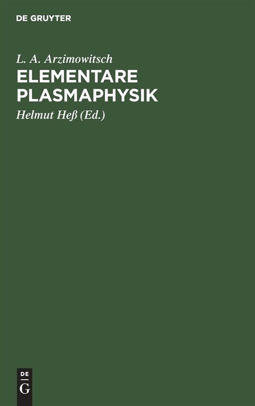 Elementare Plasmaphysik (Hardcover, Reprint 2021)