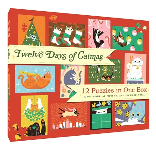 12 Puzzles in One Box: Twelve Days of Catmas (Board Games)