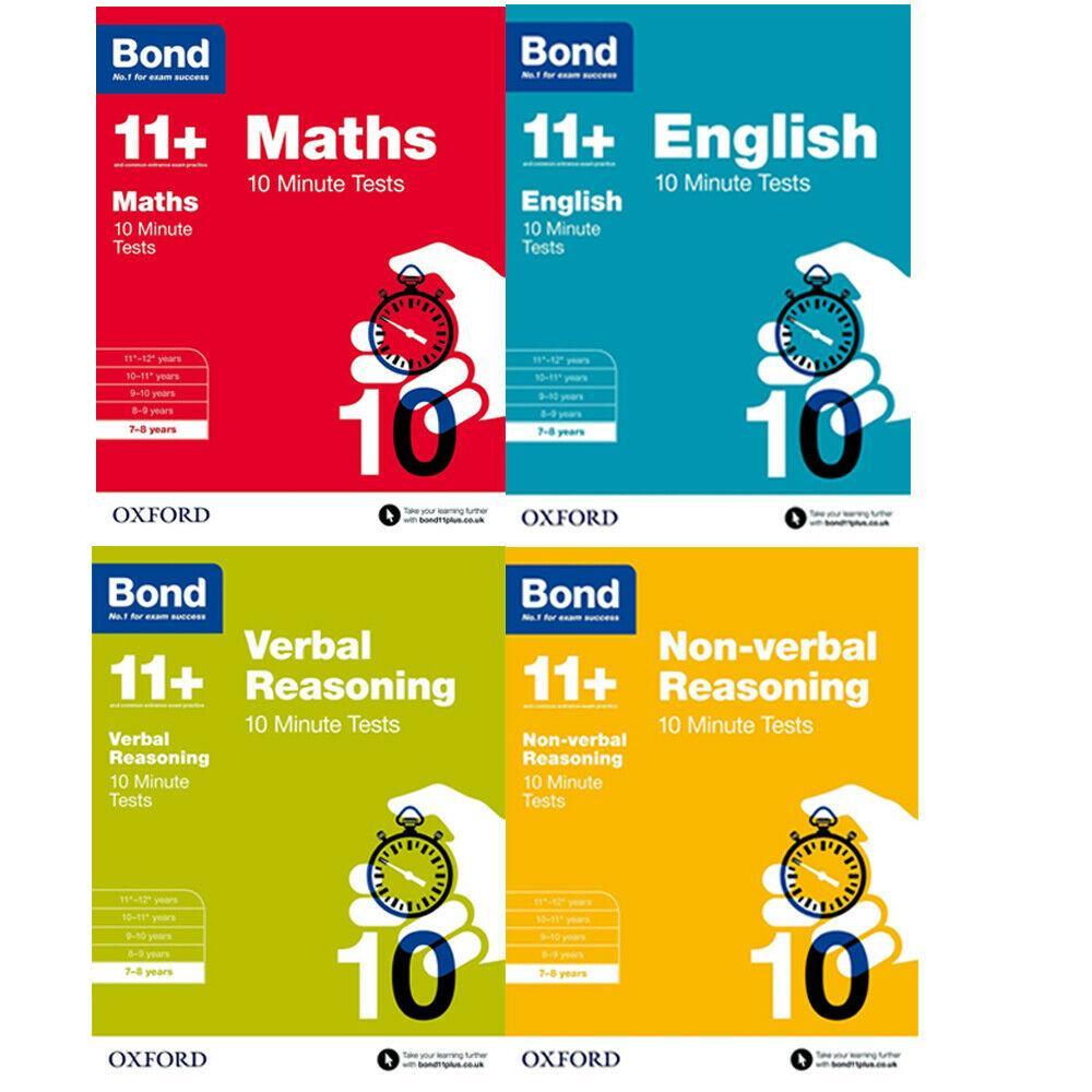Bond 11+ Quick 10 Minute Tests (Ages 7-8): Maths, English, Verbal, Non Verbal Reasoning (Paperback 4권)