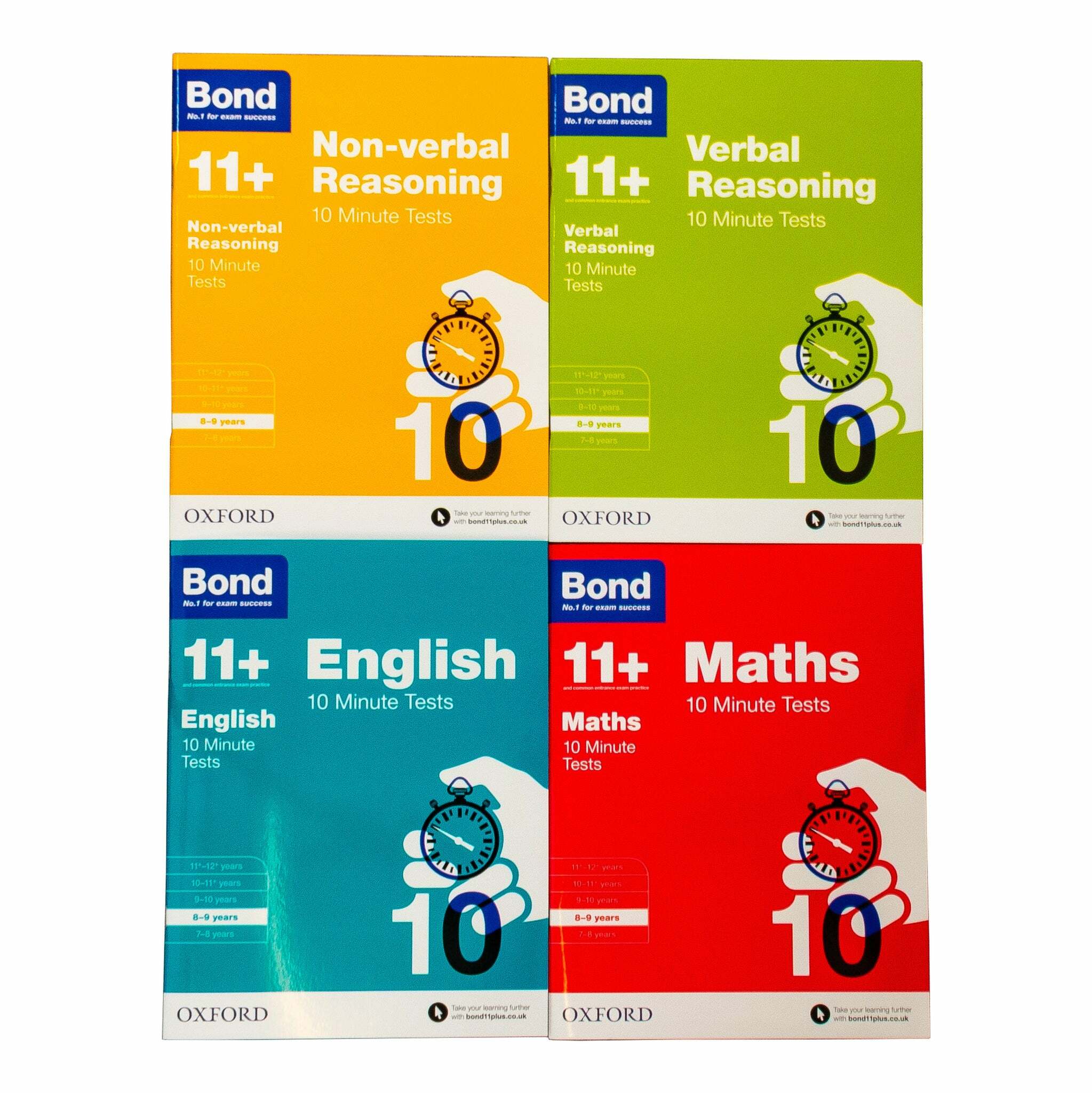 Bond 11+ Quick 10 Minute Tests (Ages 8-9): Maths, English, Verbal, Non Verbal Reasoning (Paperback 4권)