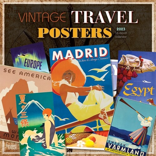 Vintage Travel Posters 2023 Square (Wall)