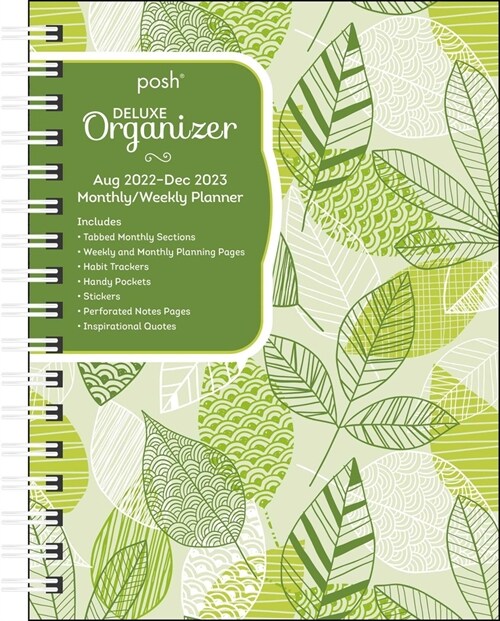 Posh: Deluxe Organizer 17-Month 2022-2023 Monthly/Weekly Softcover Planner Calen: Leafy Green (Desk)