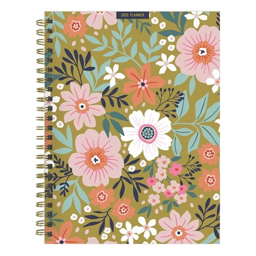 Cal 2023- Folk Flowers Medium Daily Weekly Monthly Planner (Other)