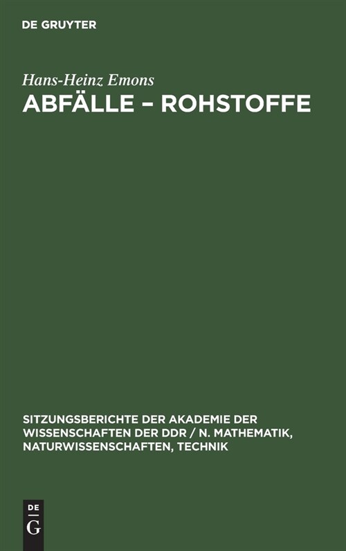 Abf?le - Rohstoffe (Hardcover, Reprint 2021)