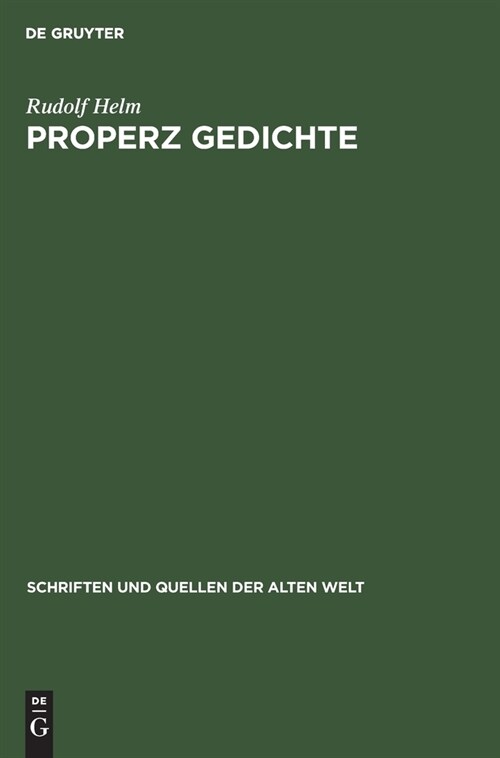 Properz Gedichte (Hardcover, 2, 2., Unverandert)