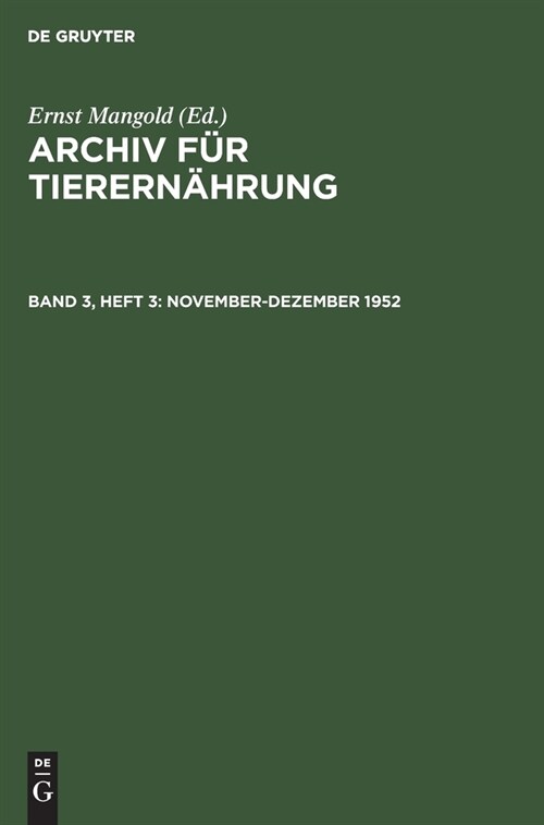 November-Dezember 1952 (Hardcover, Reprint 2021)