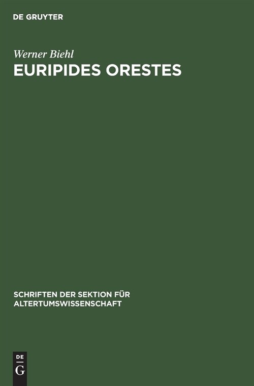 Euripides Orestes (Hardcover, Reprint 2021)