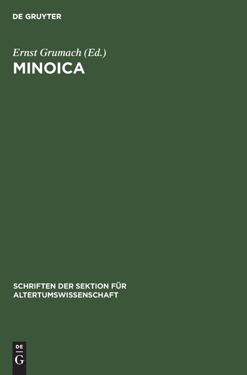 Minoica: Festschrift Zum 80. Geburtstag Von Johannes Sundwall (Hardcover, Reprint 2021)