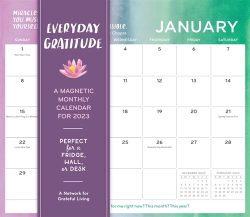 Everyday Gratitude: A Magnetic Monthly Wall Calendar 2023: Perfect for a Fridge, Wall or Desk (Wall)