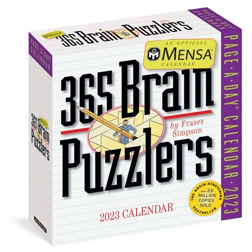 Mensa 365 Brain Puzzlers Page-A-Day Calendar 2023: Word Puzzles, Logic Challenges, Number Problems, and More (Daily)