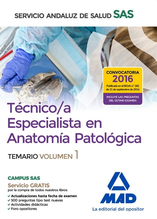 Tecnico/a Especialista en Anatomia Patologica del Servicio Andaluz de Salud . Temario especifico vol (Paperback)