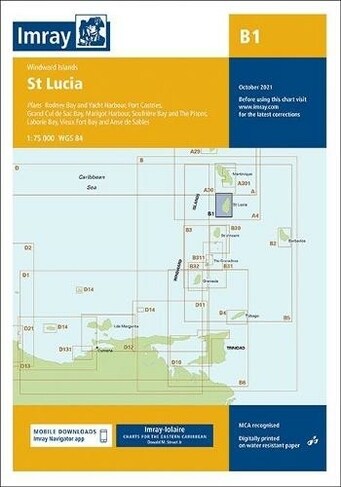 Imray Chart B1 : St Lucia (Sheet Map, folded, New ed)