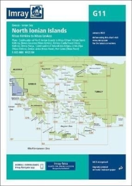 Imray Chart G11 : North Ionian Islands (Sheet Map, folded, New ed)