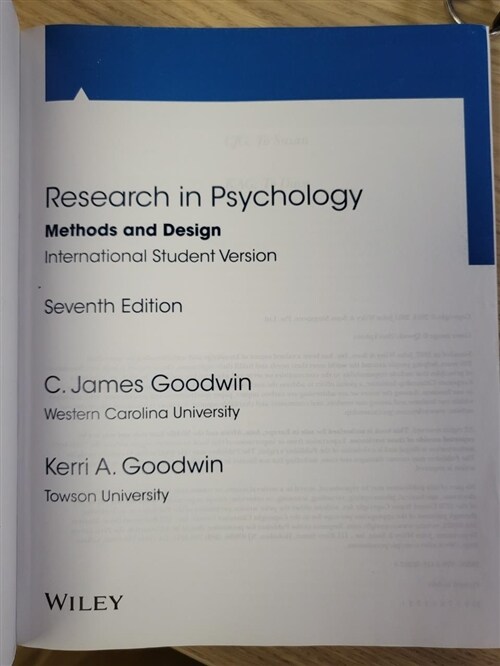 [중고] Research in Psychology (Paperback)