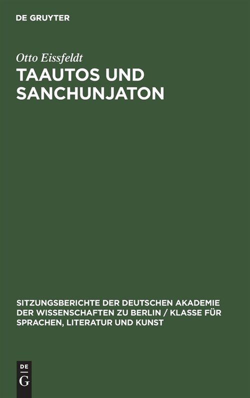 Taautos und Sanchunjaton (Hardcover, Reprint 2021)