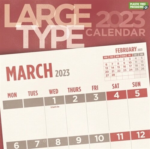 LARGE TYPE SQUARE WALL CALENDAR 2023 (Spiral Bound)