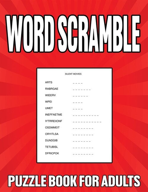 Word Scramble Puzzle Book For Adults: Large Print Word Jumbles for Men and Women (Paperback)