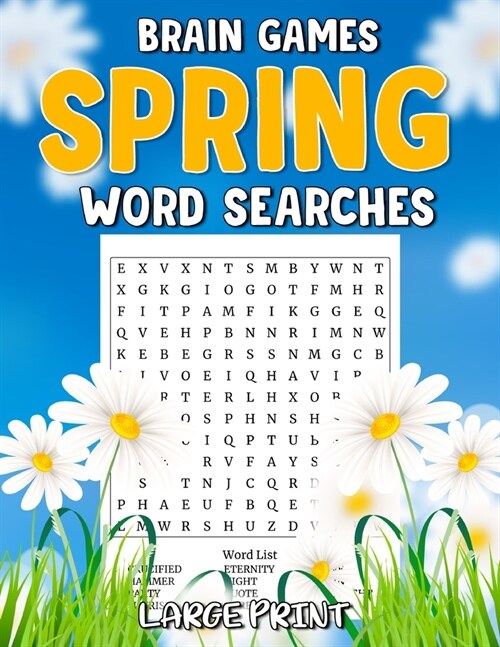 Brain Games Spring Word Searches Large Print: Spring Joy Word Search, 50 Seasonal Puzzles For Entertainment (Paperback)
