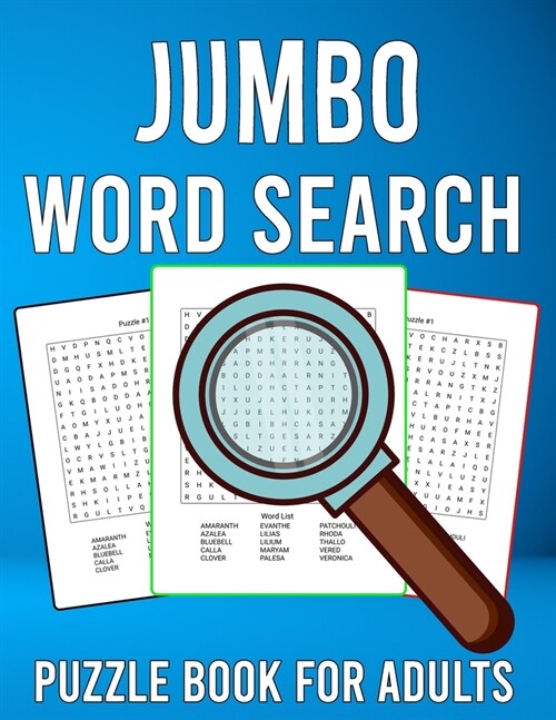 Jumbo Word Search Puzzle Book for Adults: 200 Easy to See Large Print Word Search Games with Solutions (Paperback)