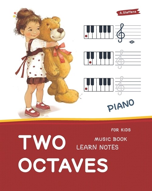 Two octaves. Piano. Learn notes. Music book for kids. (Paperback)