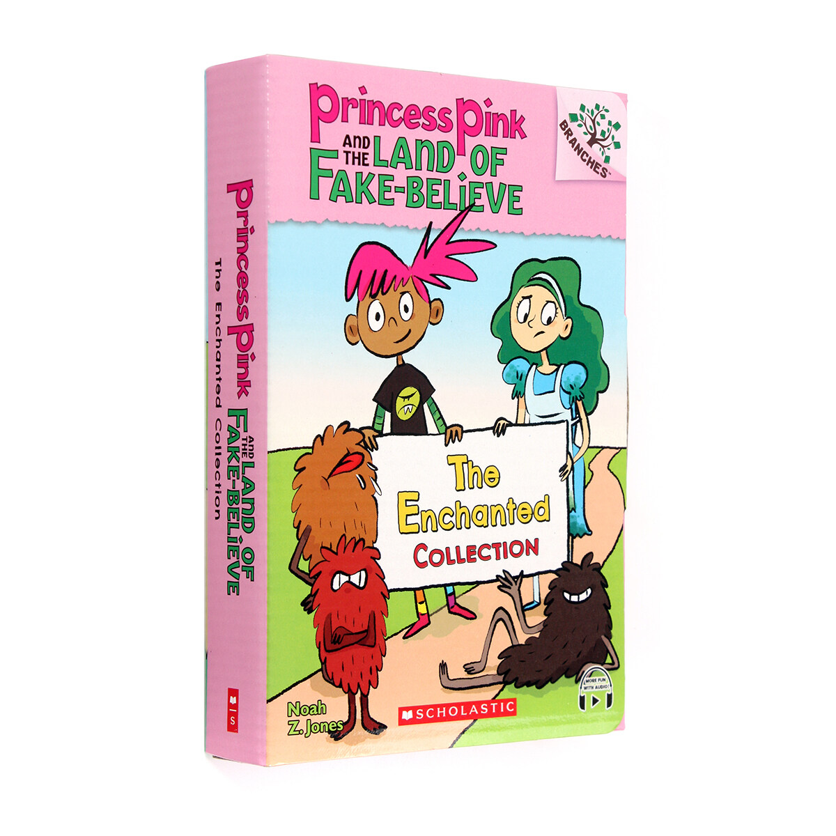 Princess Pink and the Land of Fake-Believe 4종 박스 세트 (Paperback 4권 + mp3 CD 4장 +  StoryPlus QR코드)