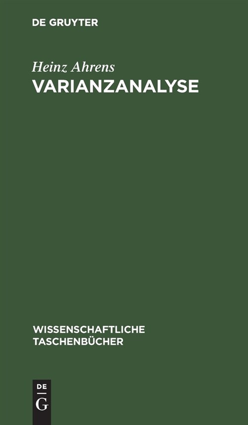 Varianzanalyse (Hardcover, Reprint 2021)